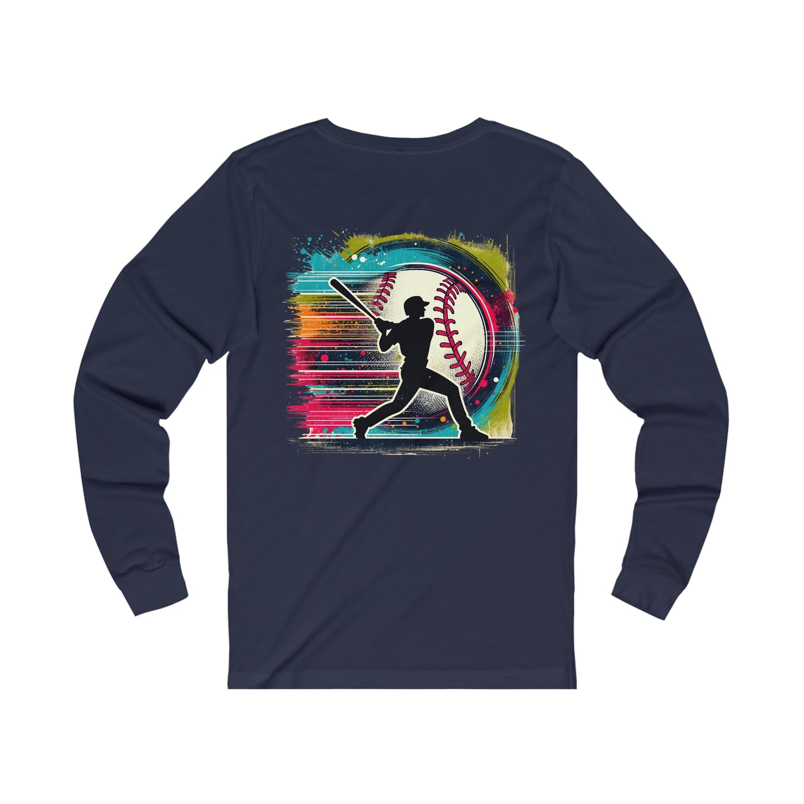 Spirit League Logo Back Print Baseball Shirt | Unisex Jersey Long Sleeve Tee
