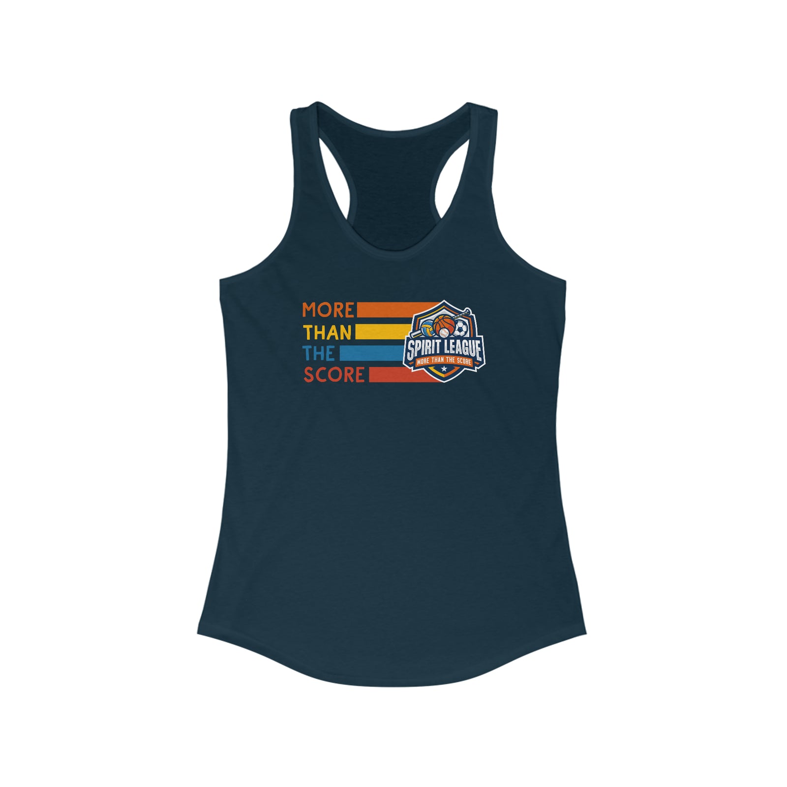 More Than The Score Spirit League Logo Shirt | Women's Slim-fit Racerback Tank
