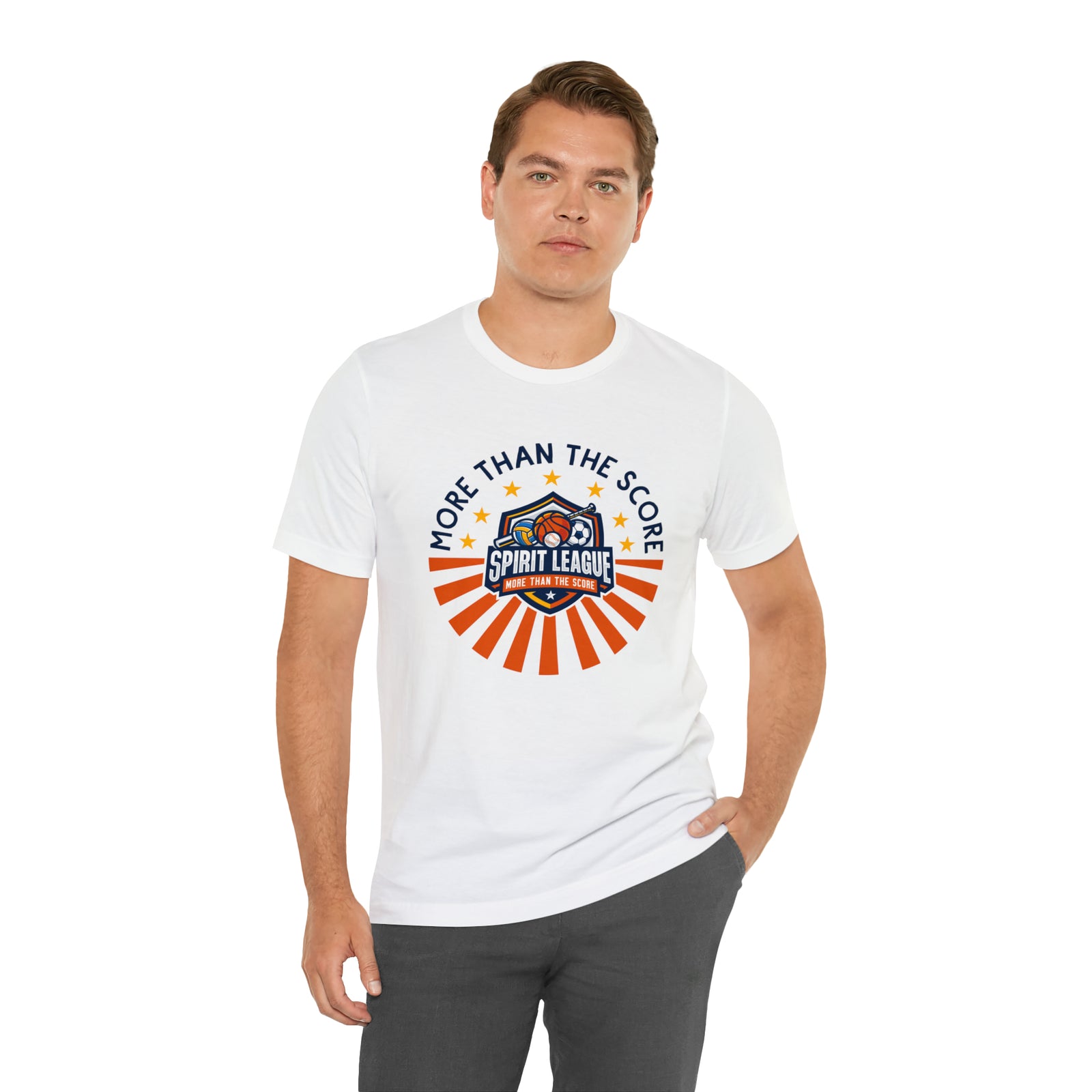 More Than The Score Spirit League Logo Shirt | Unisex Jersey Short Sleeve Tee