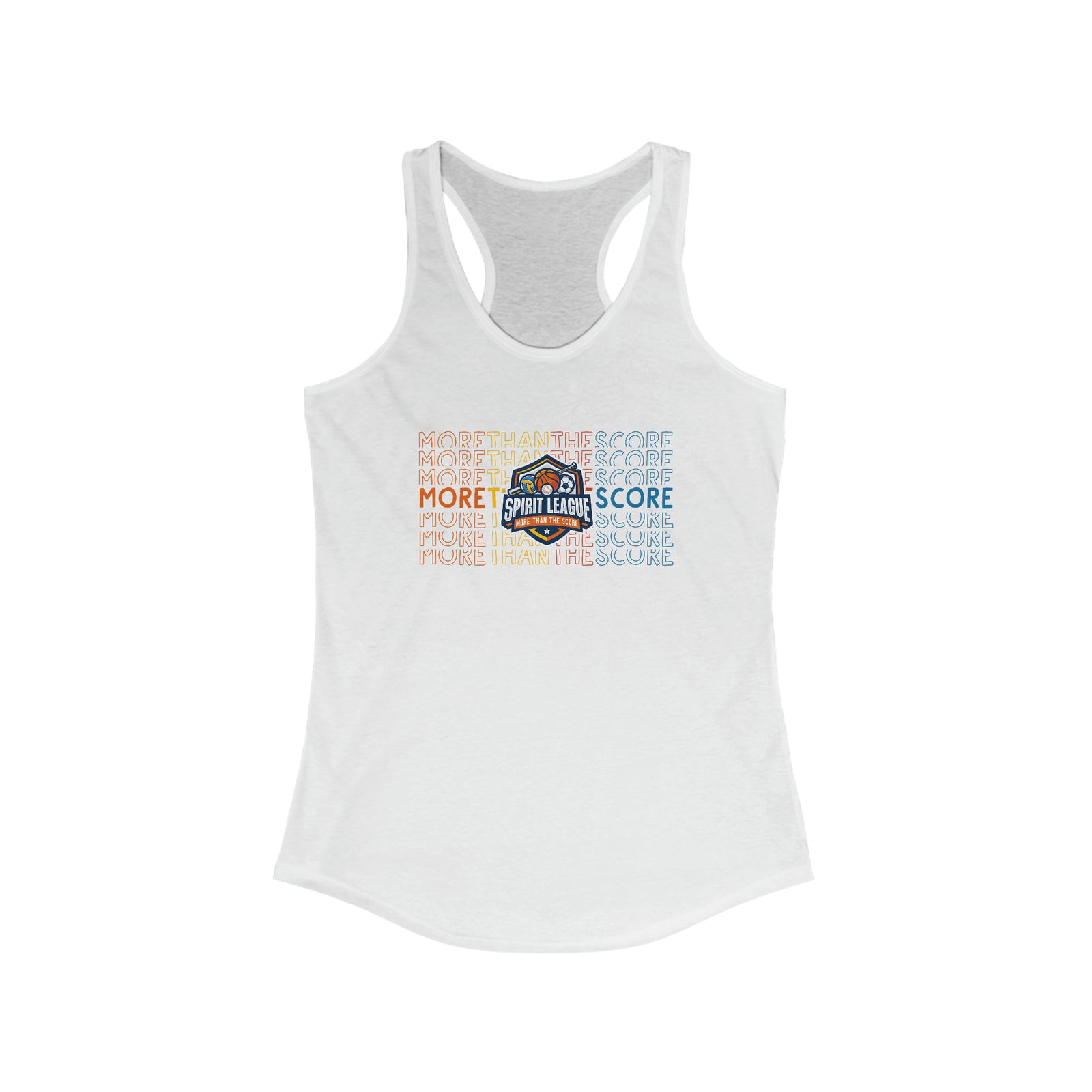 Spirit League Logo Shirt | More Than The Score | Women's Ideal Racerback Tank Top