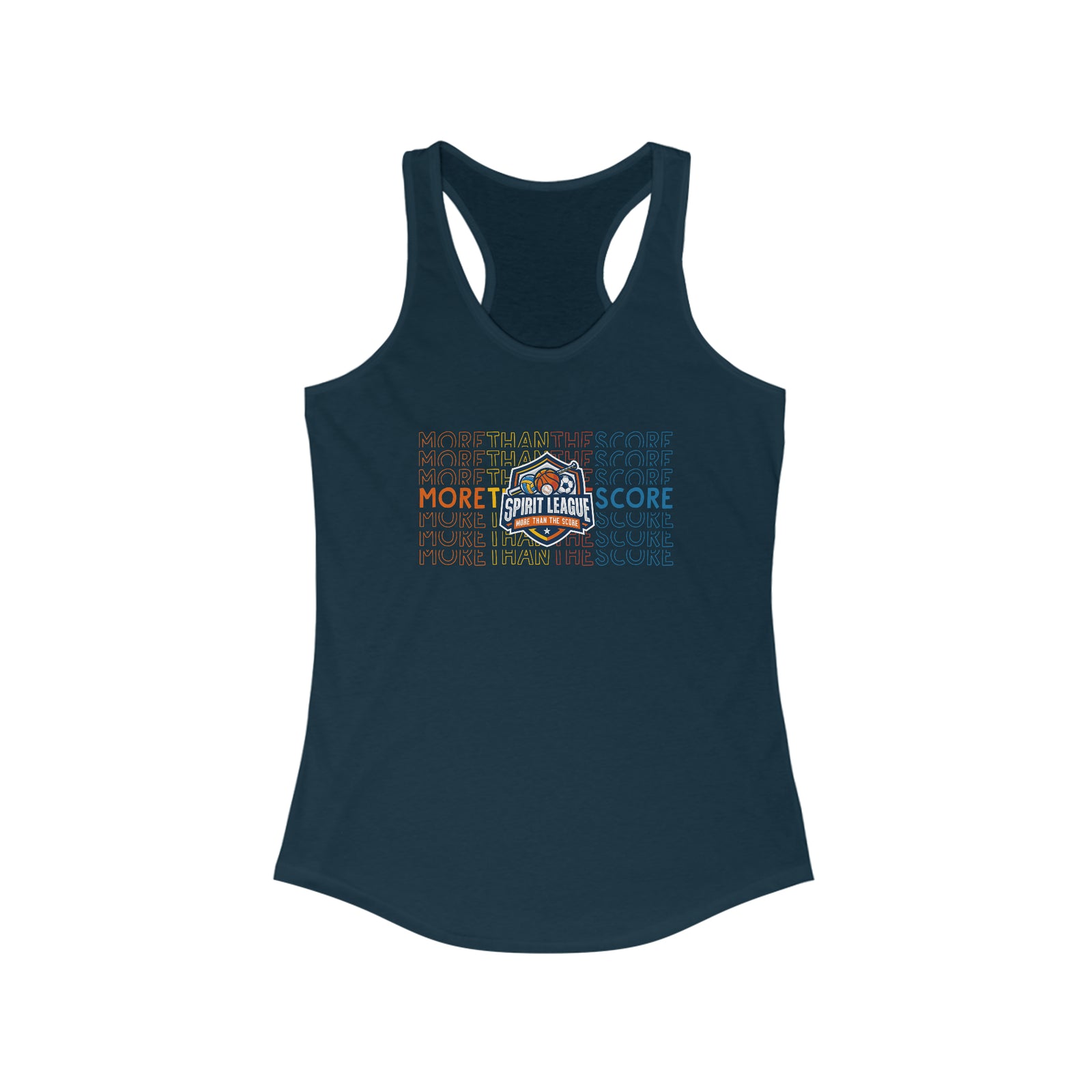 Spirit League Logo Shirt | More Than The Score | Women's Ideal Racerback Tank Top