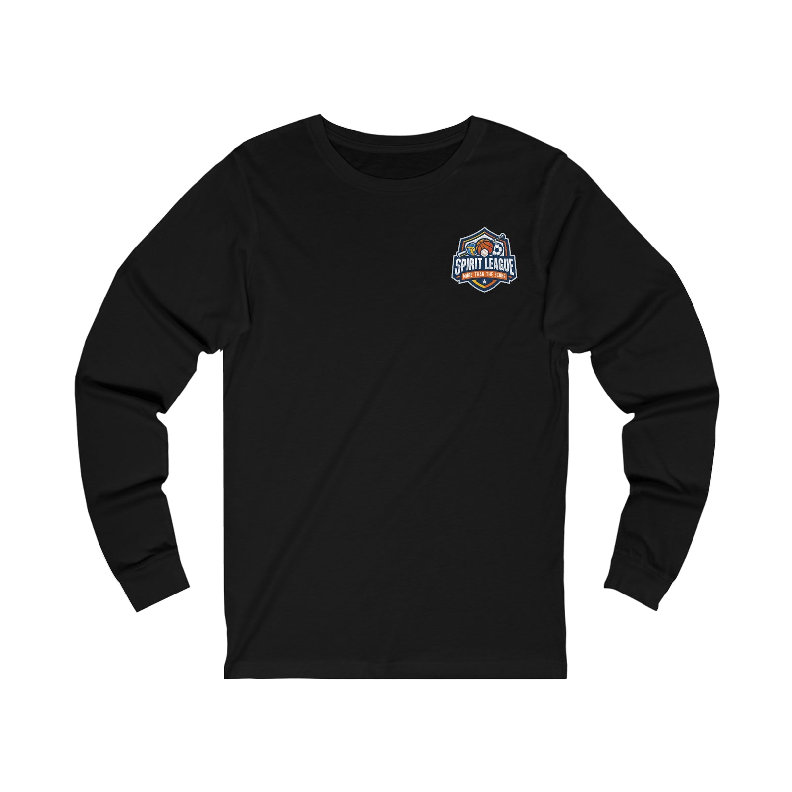 Spirit League Logo Back Print Baseball Shirt | Unisex Jersey Long Sleeve Tee