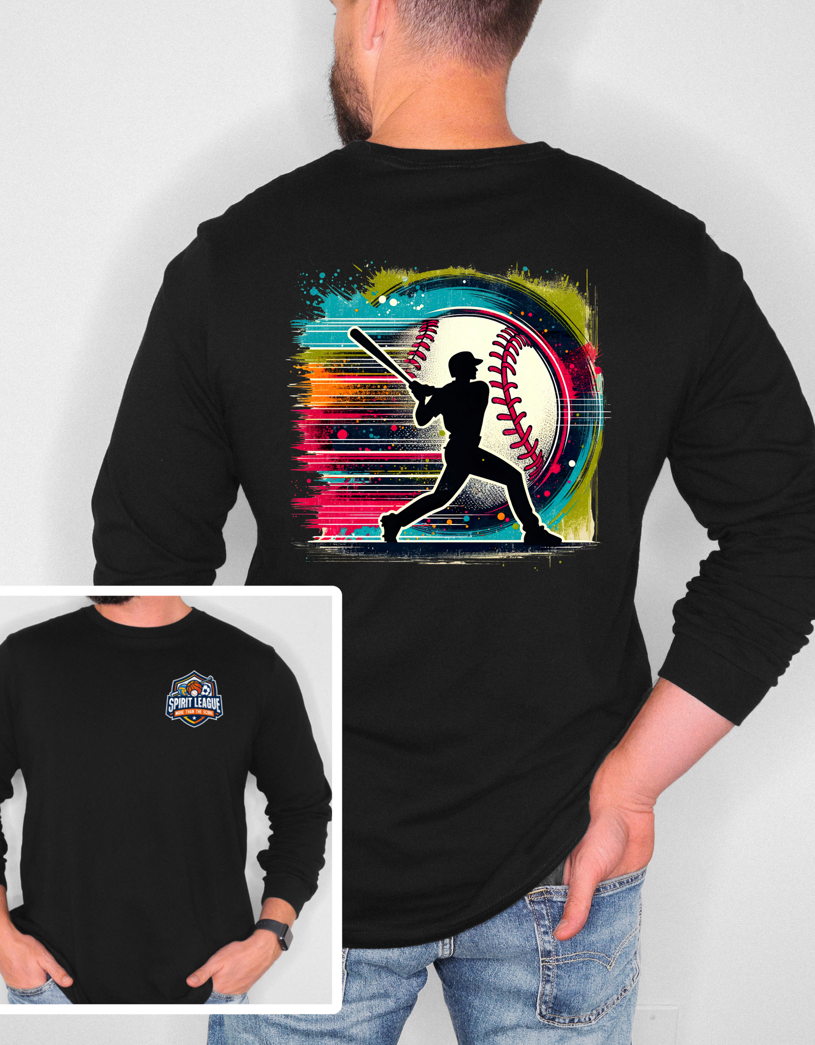 Spirit League Logo Back Print Baseball Shirt |