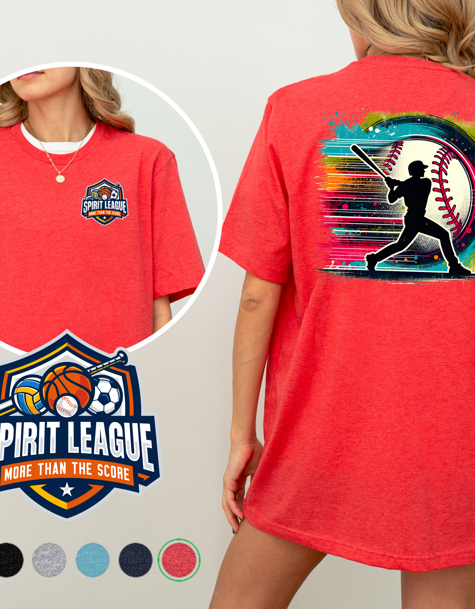 Spirit League Logo Back Print Baseball Shirt