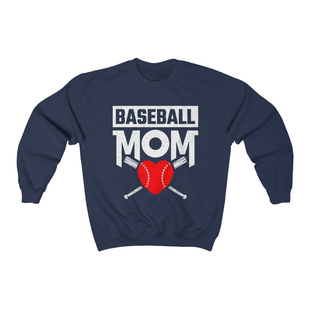 Baseball Mom Heart Aesthetic Shirt | Mothers Day Mom Gift | Unisex French Terry Sweatshirt