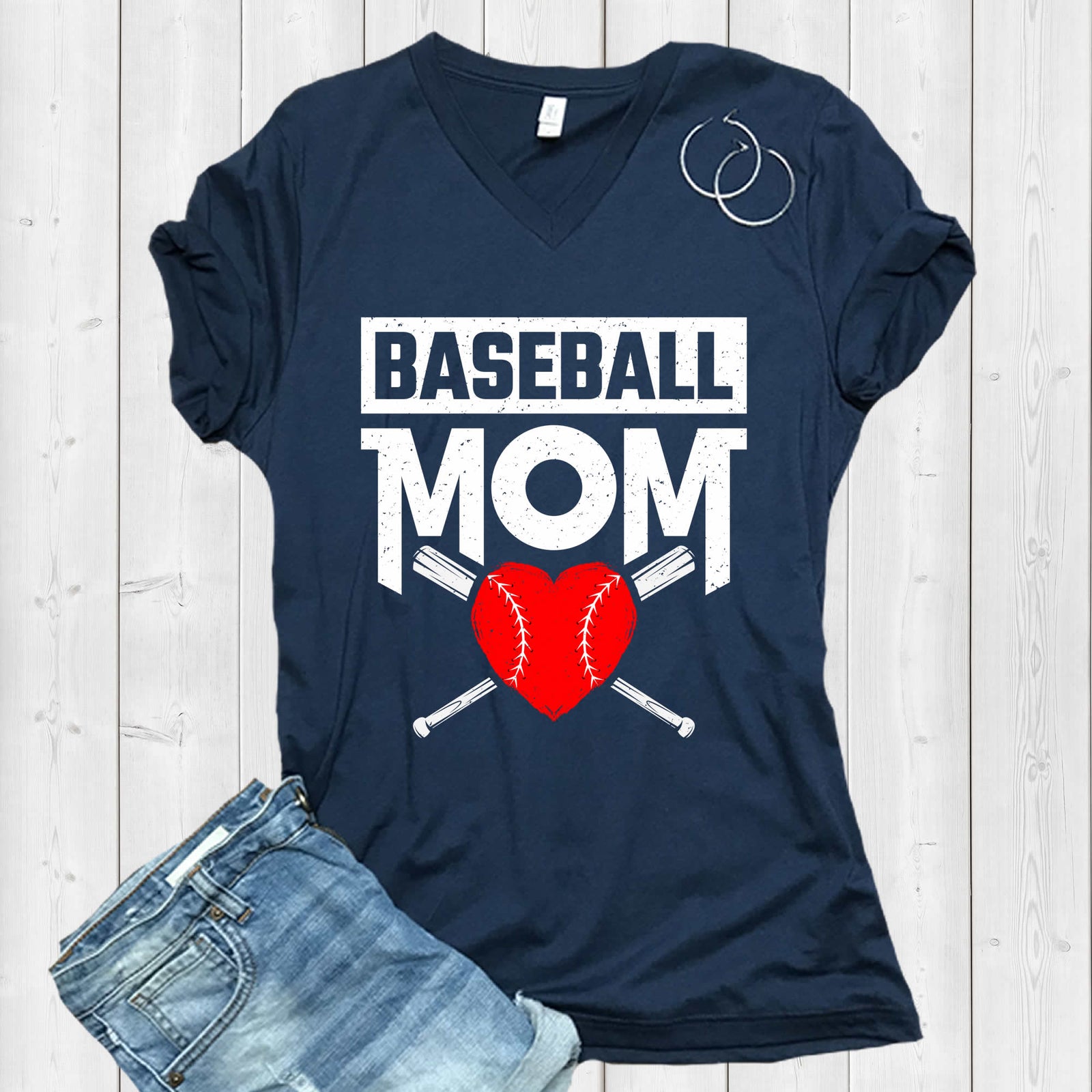 Baseball Mom Heart Aesthetic Shirt 