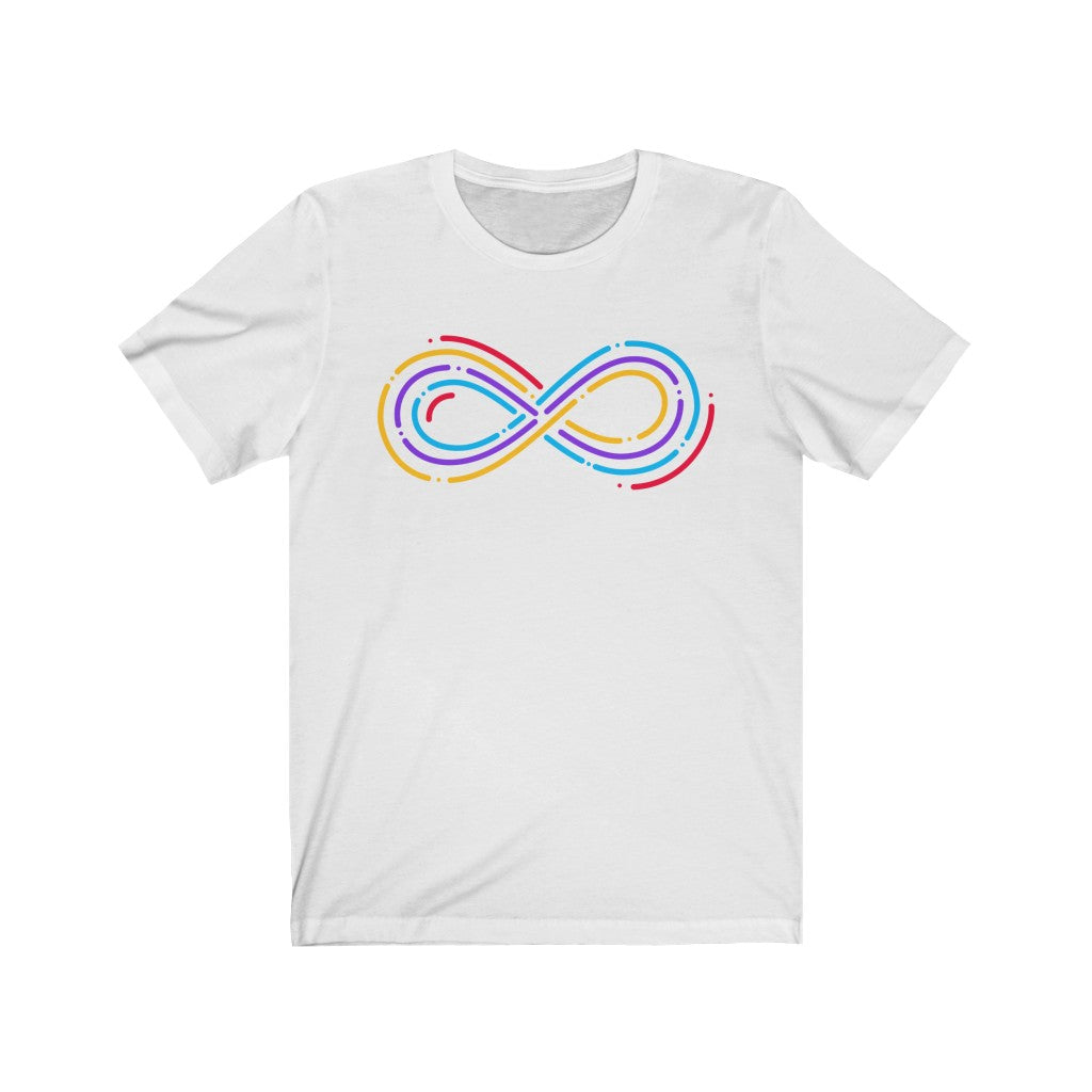 Rainbow Infinity Symbol Autism Shirt | Neurodiversity Autism Movement | Unisex Jersey T-shirt