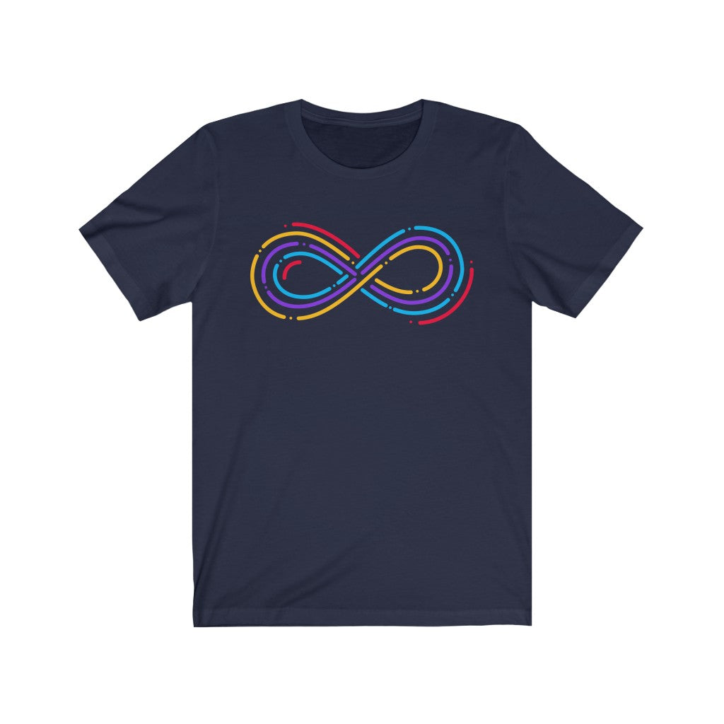 Rainbow Infinity Symbol Autism Shirt | Neurodiversity Autism Movement | Unisex Jersey T-shirt