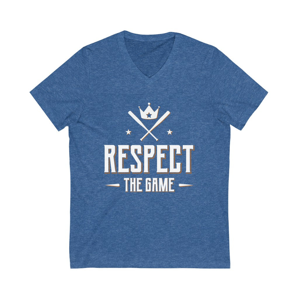 Respect The Game Aesthetic Baseball Shirt | Baseball Player Gift | Unisex V-Neck T-shirt