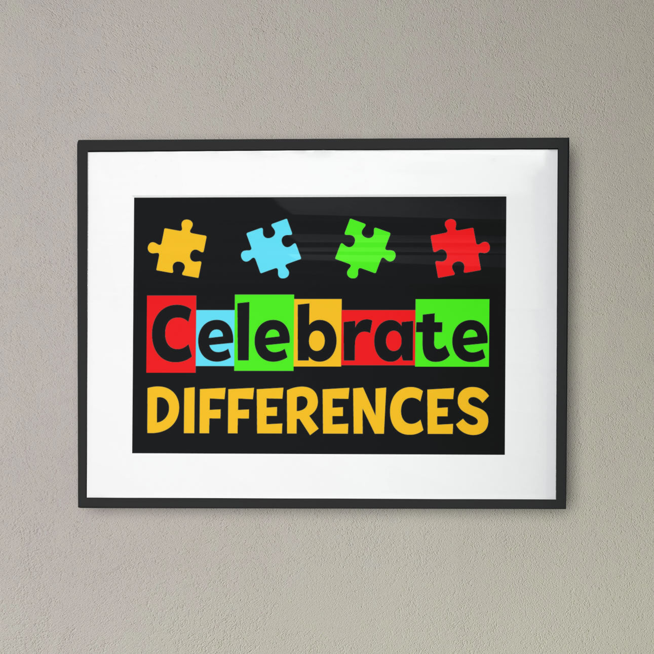 Celebrate Differences Autism Wall Art Print 